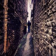 narrow stones walls