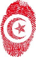 tunisia flag in form of fingerprint