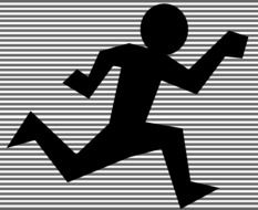 drawing a running man's silhouette