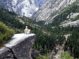 girl person cliff overlook