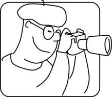 zoom lens photographer drawing