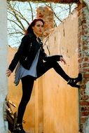 modelling rock girl among the ruins