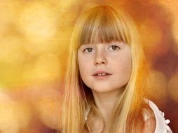 portrait of blond girl with pretty face