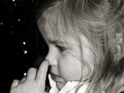little girl monochrome portrait