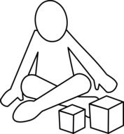 cross-legged sitting child, illustration