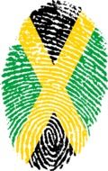 Jamaica flag on fingerprint