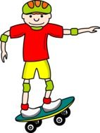 painted boy on a skateboard