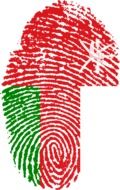 fingerprint with the Oman flag