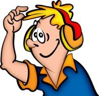 young boy in the headphones