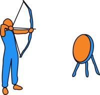 man sports aim archer drawing