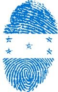 honduras flag on fingerprint drawing