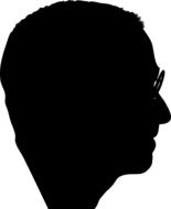 Black silhouette of Steven Jobs clipart