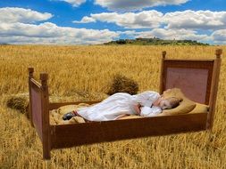 Sleeping in a field