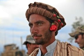 afghan man in traditional headdress