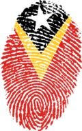 east timor flag fingerprint drawing