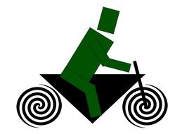 Clipart of green robot riding a bike