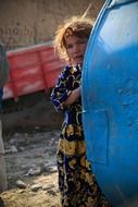 cute alone girl on portrait in afghanistan