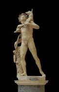 Marble statue in the Louvre on a black background
