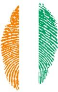 ivory coast flag fingerprint drawing