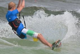 kitesurfer on the wave