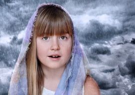 child with scarf on the head