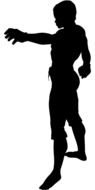 silhouette man drawing