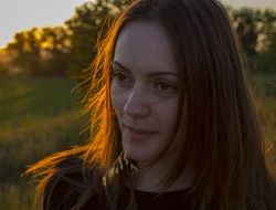 portrait girl at sunset