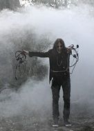 english rock musician ozzy in smoke