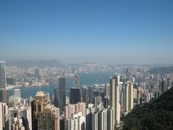 beautiful city of Hong Kong with a bird's eye view