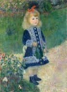 girl with a watering can painting by artist Pierre Auguste Renoir