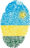 fingerprint with the image of the flag of Rwanda