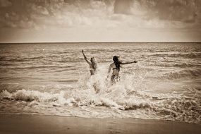 girls in ocean