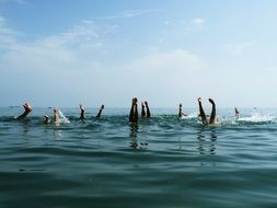 group of people in the ocean