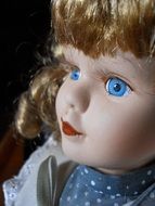 ceramic doll face blue eye