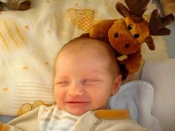 smiling baby close up