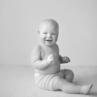 baby in black and white background