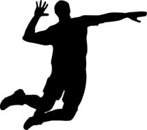 volleyball player silhouette drawing