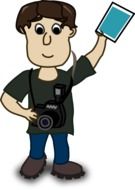 boy with camera drawing