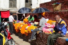 people sacrifices kathmandu flowers