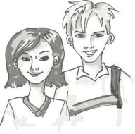 Brother and sister clipart