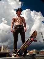 model man with scate