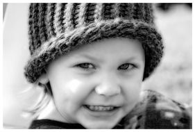 toddler boy in hat, portrait