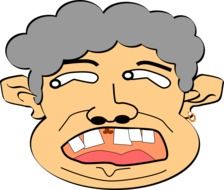 spaced teeth cartoon man face