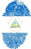 Nicaragua flag on human fingerprint