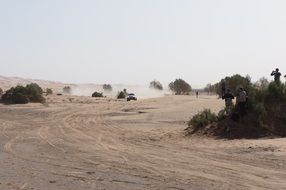 sports car racing in the desert