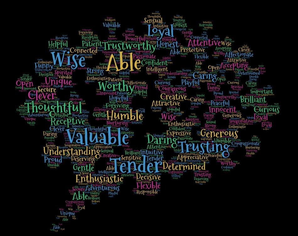 verbal expressions on a black background