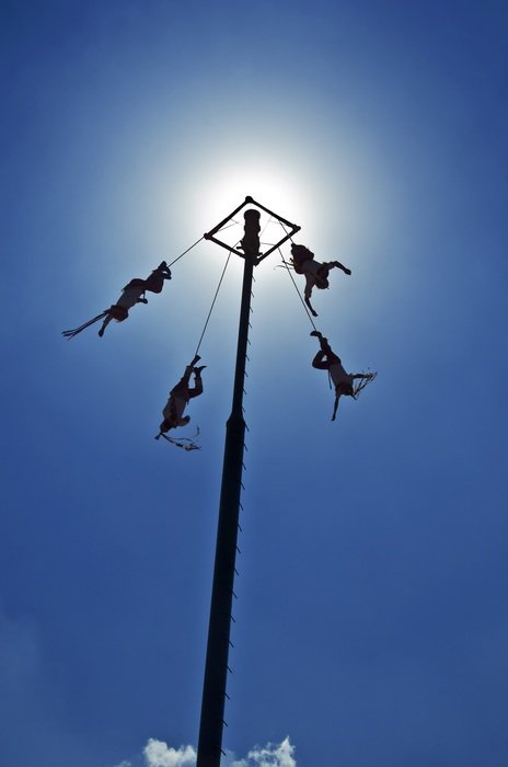 papantla flyers as traditions of mexico