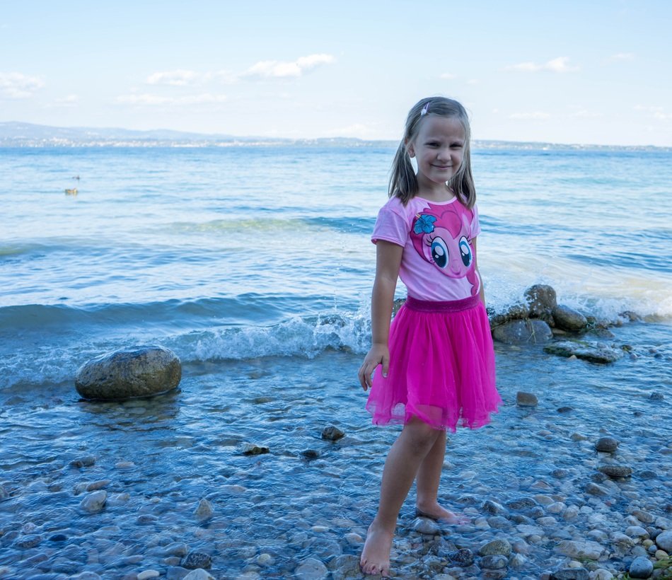 smiling girl on the beach