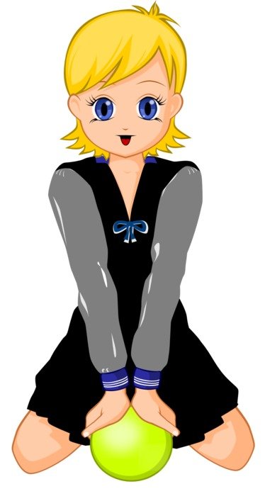 girl with ball drawing