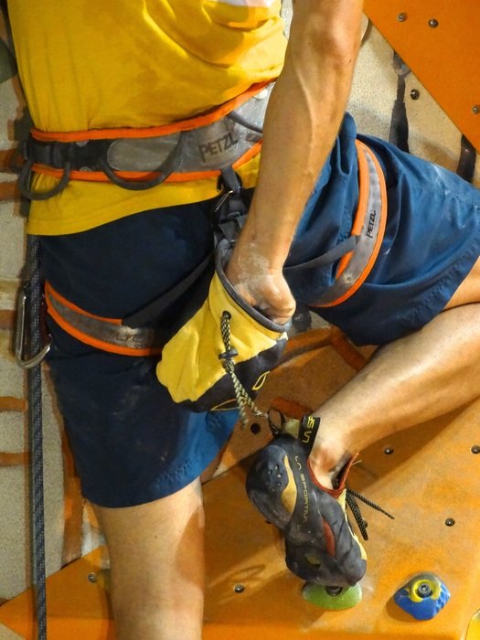chalk bag of climber